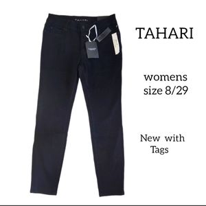TAHARI KELLY MID RISE SKINNY JEANS WOMENS SIZE 8/29 BLACK COLOR NEW WITH TAGS